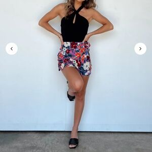 NWT Olivaceous Botanical Dreams Skort Womens S Multicolor Artsy Retro Boho Beach